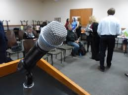 microphone at lectern